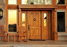 Cedar wood framed entryway
