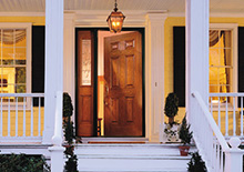 Exterior door opening to home