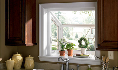 White kitchen window above sink